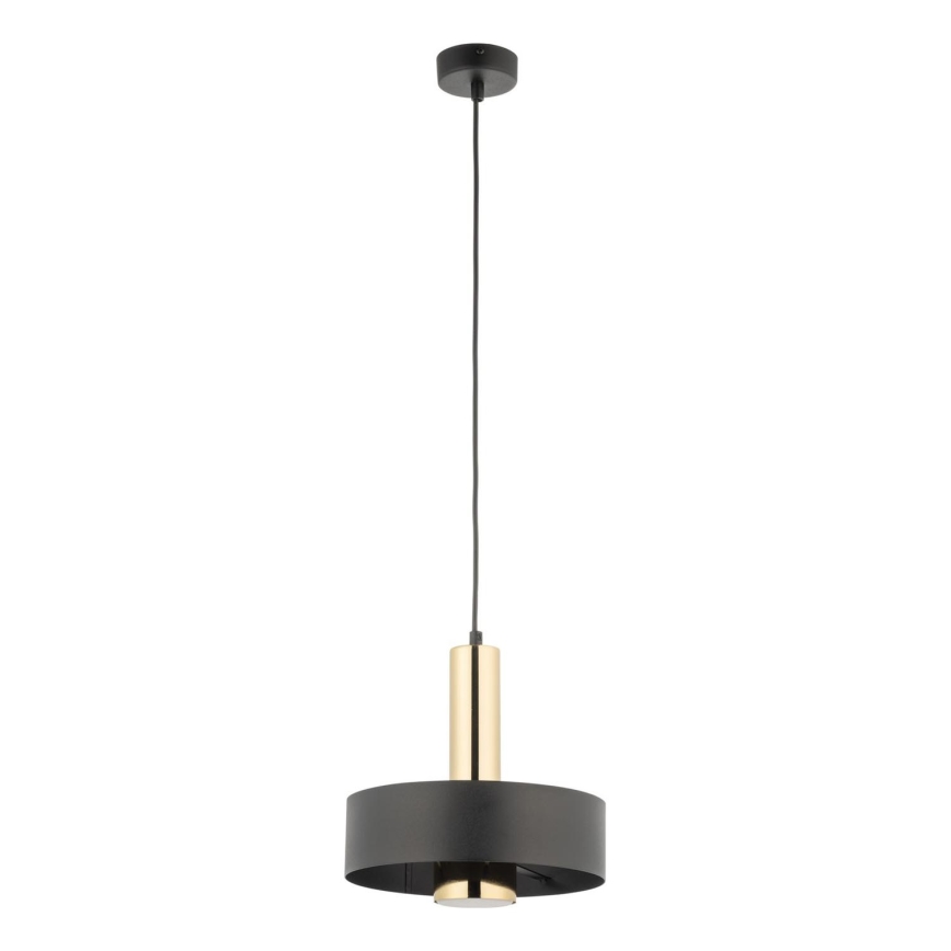 Ljuskrona med textilsladd RIF LUX 1xGX53/12W/230V diameter 25 cm svart/guld