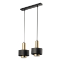 Ljuskrona med textilsladd RIF LUX 2xGX53/12W/230V svart/guld