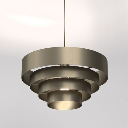 Ljuskrona med textilsladd RINGS 1xE27/15W/230V mässing