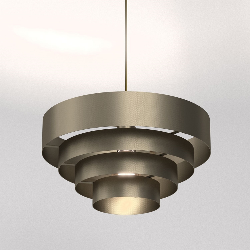 Ljuskrona med textilsladd RINGS 1xE27/15W/230V mässing