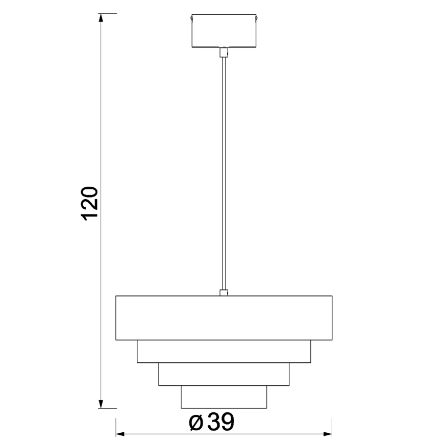 Ljuskrona med textilsladd RINGS 1xE27/15W/230V mässing