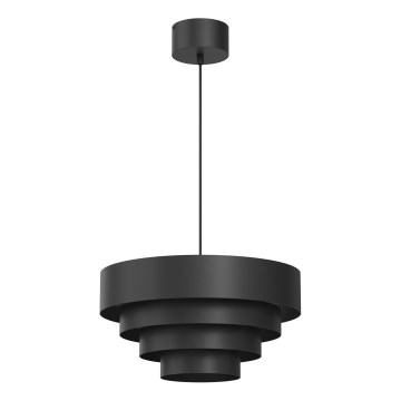 Ljuskrona med textilsladd RINGS 1xE27/15W/230V svart