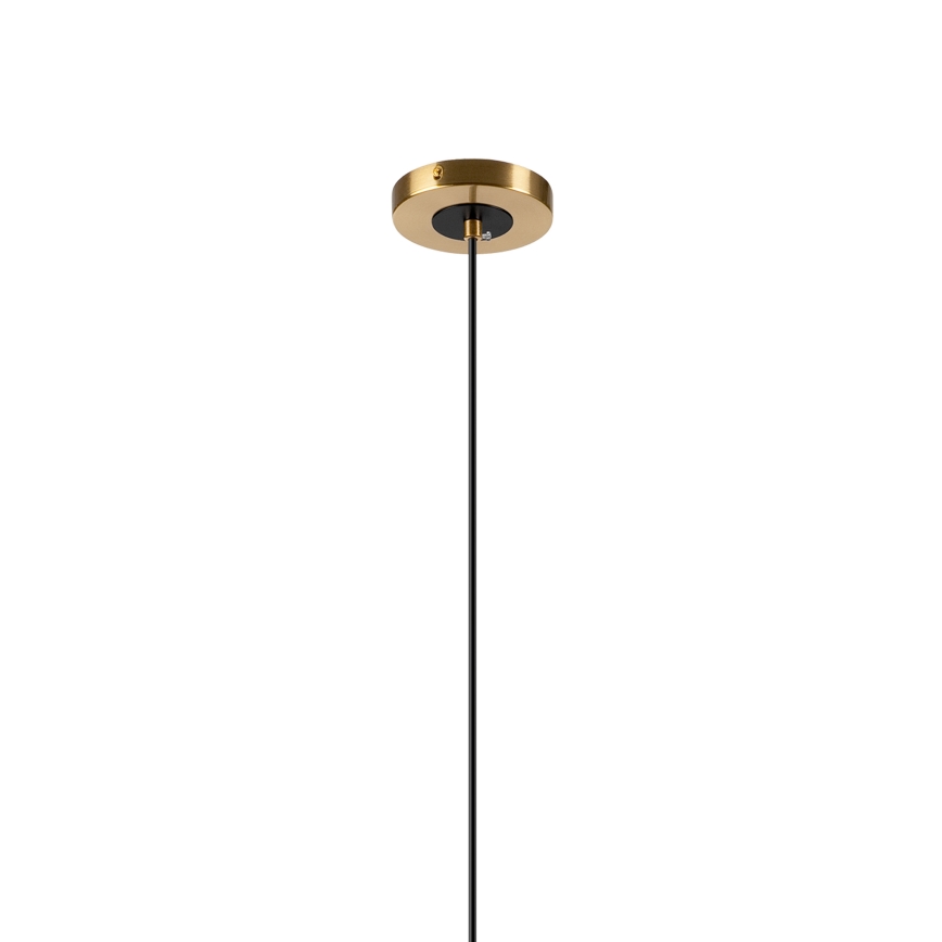 Ljuskrona med textilsladd ROLLO 3xE14/5W/230V guld/rökig beige