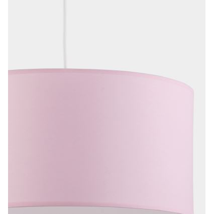 Ljuskrona med textilsladd RONDO KIDS 1xE27/15W/230V rosa
