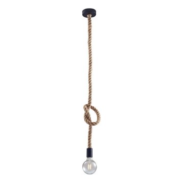 Ljuskrona med textilsladd ROPE 1xE27/12W/230V