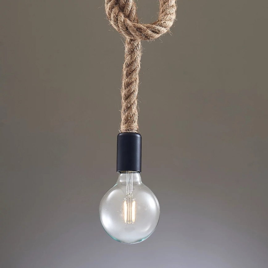 Ljuskrona med textilsladd ROPE 1xE27/12W/230V
