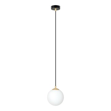 Ljuskrona med textilsladd ROYAL 1xE14/10W/230V diameter 14 cm svart