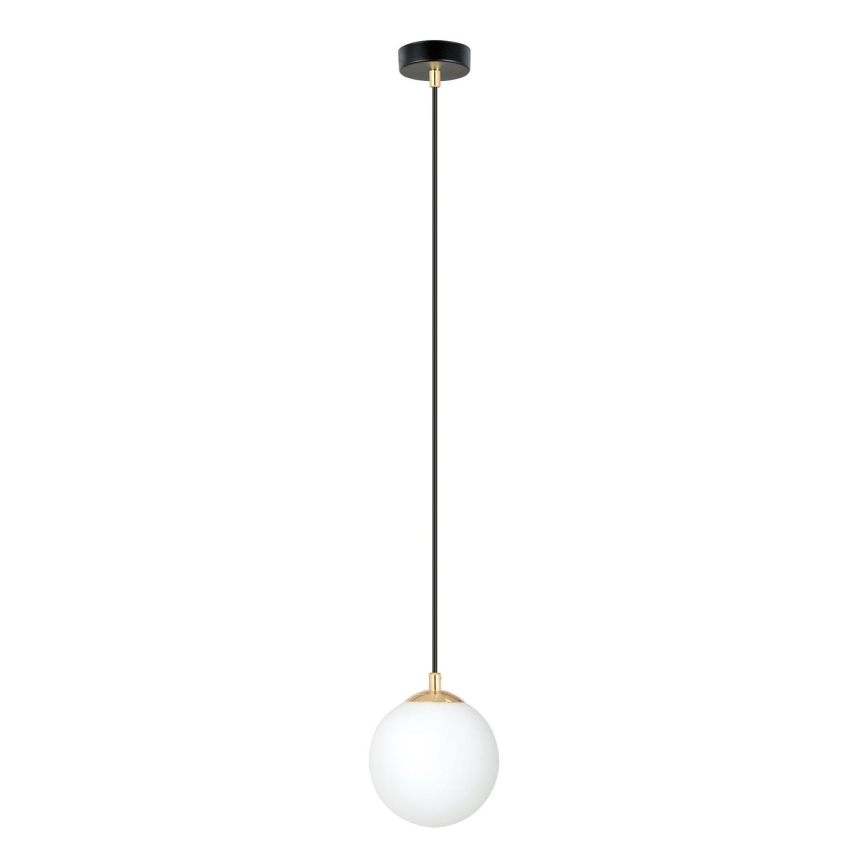 Ljuskrona med textilsladd ROYAL 1xE14/10W/230V diameter 14 cm svart
