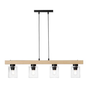 Ljuskrona med textilsladd RUSTIC RADIANCE 4xE27/60W/230V