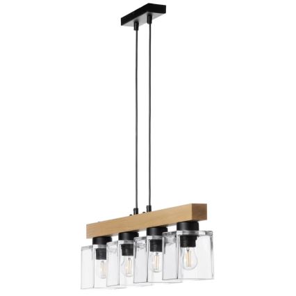 Ljuskrona med textilsladd RUSTIC RADIANCE 4xE27/60W/230V