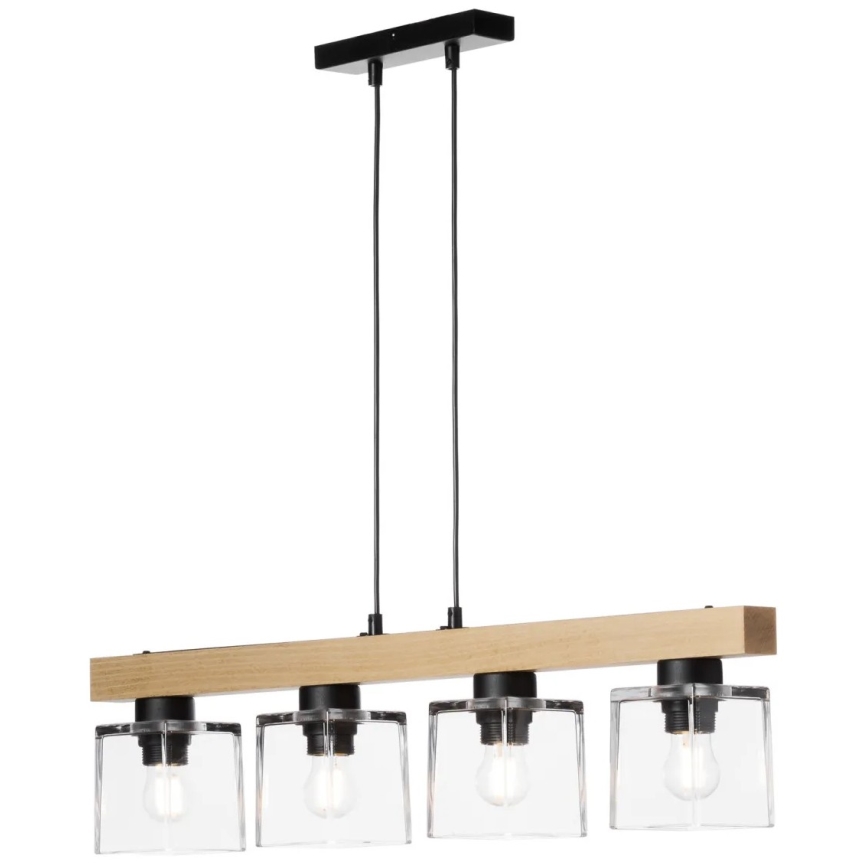 Ljuskrona med textilsladd RUSTIC RADIANCE 4xE27/60W/230V