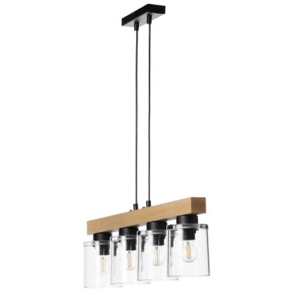 Ljuskrona med textilsladd RUSTIC RADIANCE 4xE27/60W/230V