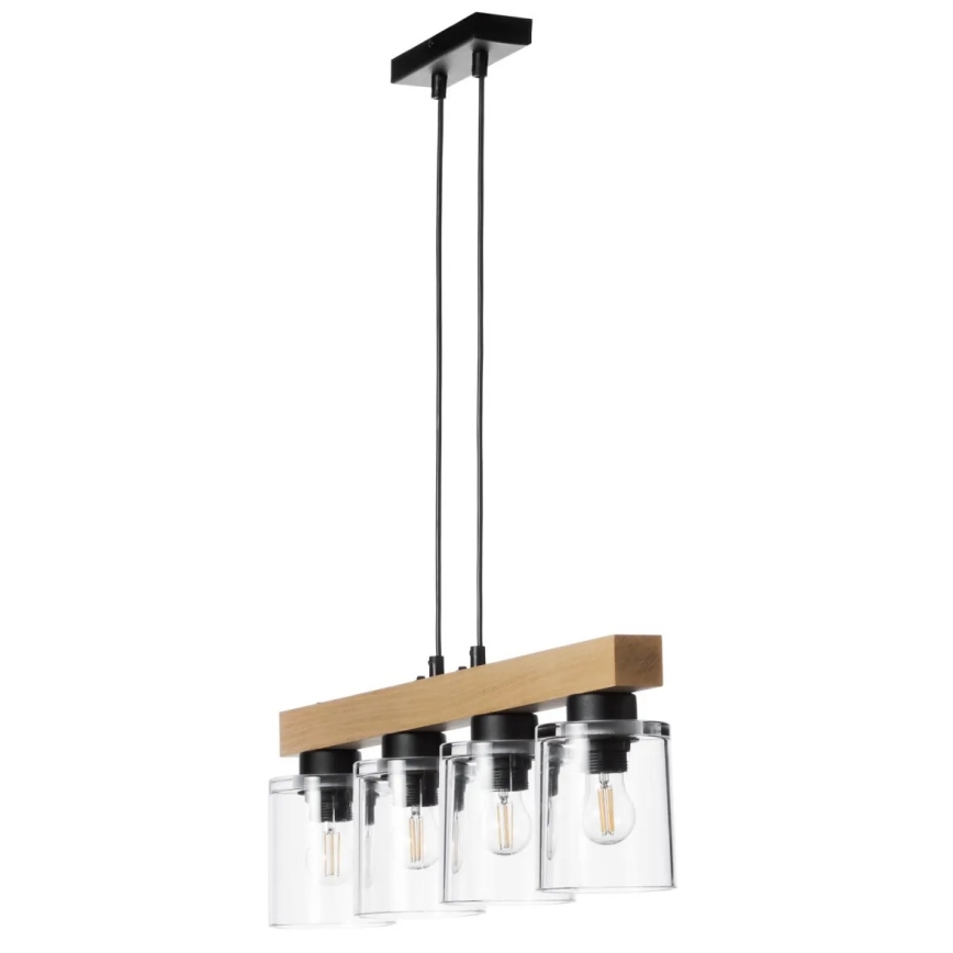 Ljuskrona med textilsladd RUSTIC RADIANCE 4xE27/60W/230V