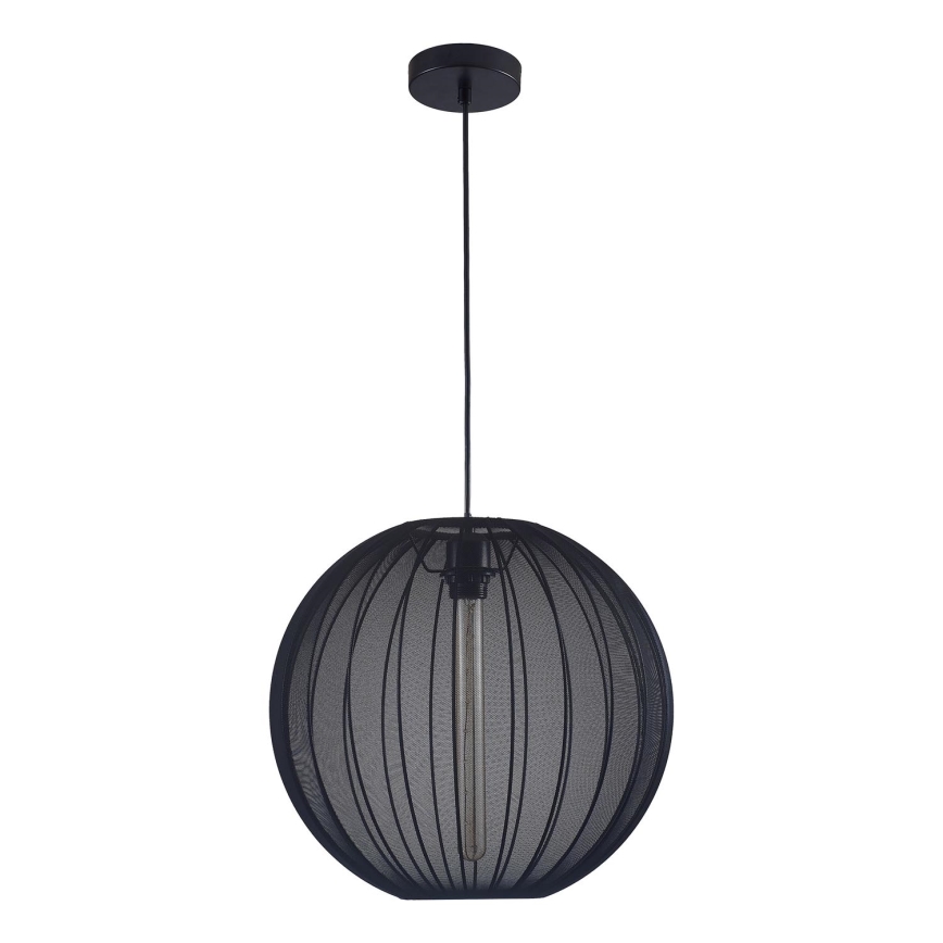 Ljuskrona med textilsladd SENSAI 1xE27/20W/230V diameter 40 cm svart