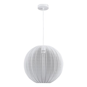 Ljuskrona med textilsladd SENSAI 1xE27/20W/230V diameter 40 cm vit