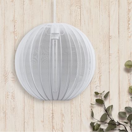 Ljuskrona med textilsladd SENSAI 1xE27/20W/230V diameter 40 cm vit