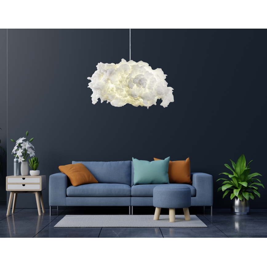Ljuskrona med textilsladd SERENITY 1xE27/40W/230V vit