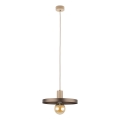 Ljuskrona med textilsladd SILA 1xE27/15W/230V diameter 30 cm brun/beige