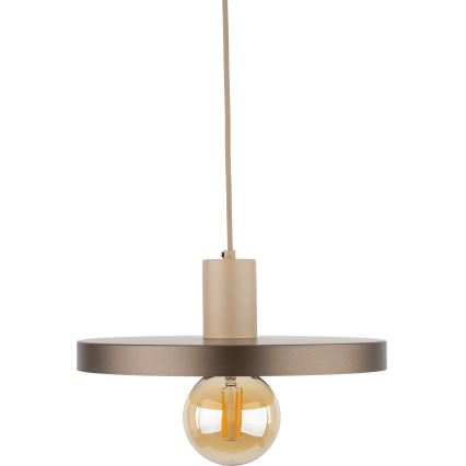 Ljuskrona med textilsladd SILA 1xE27/15W/230V diameter 30 cm brun/beige