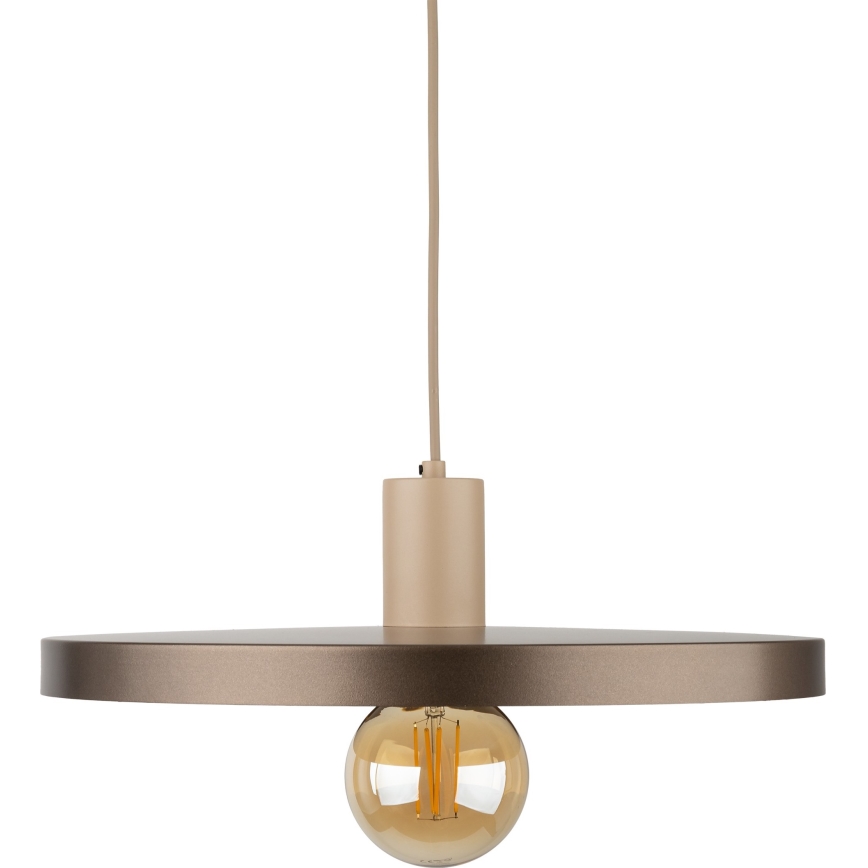Ljuskrona med textilsladd SILA 1xE27/15W/230V diameter 40 cm brun/beige