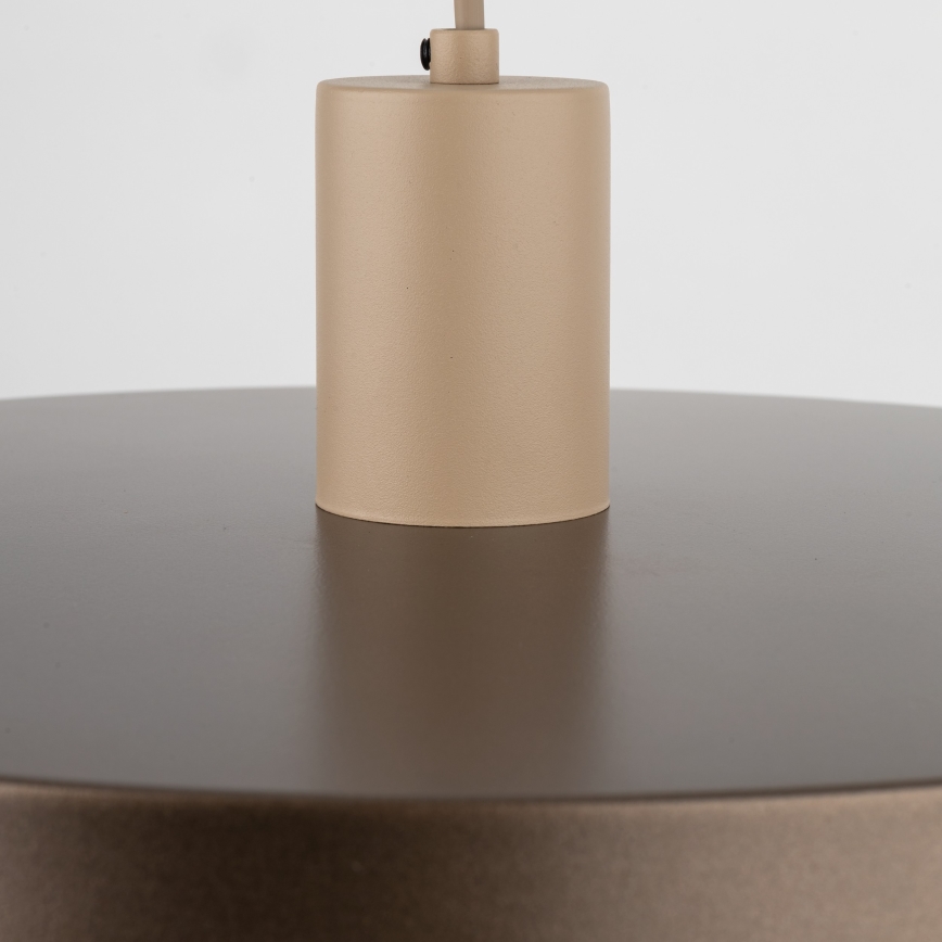 Ljuskrona med textilsladd SILA 1xE27/15W/230V diameter 40 cm brun/beige