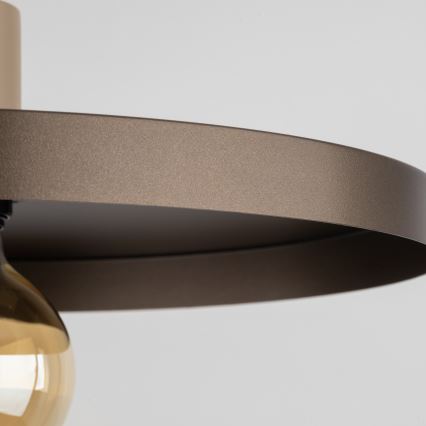 Ljuskrona med textilsladd SILA 1xE27/15W/230V diameter 40 cm brun/beige