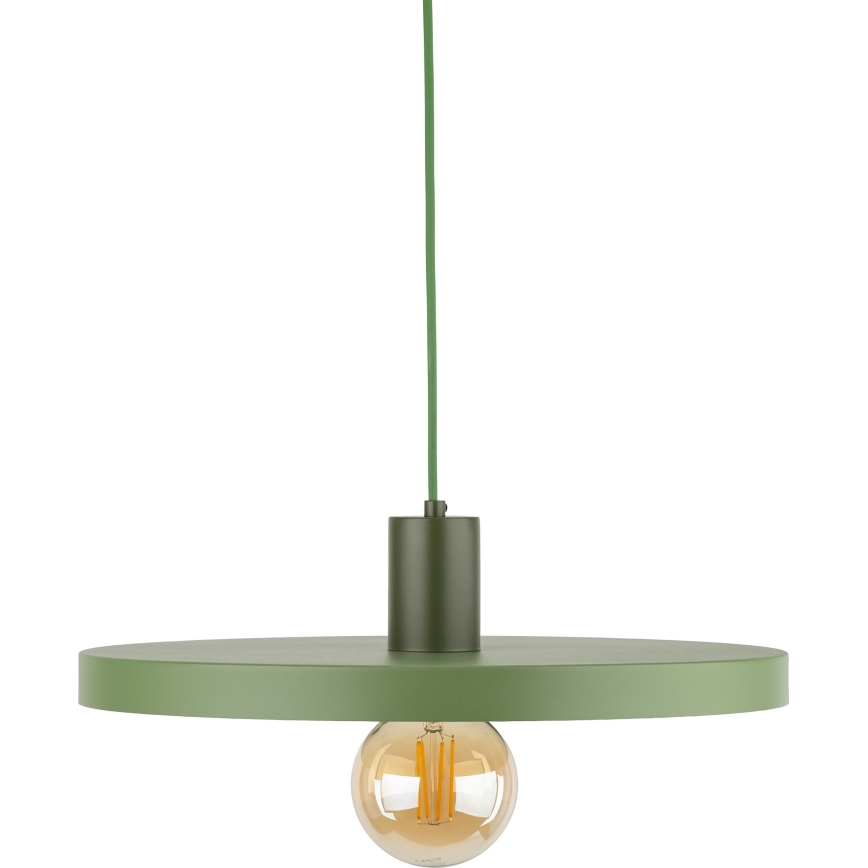 Ljuskrona med textilsladd SILA 1xE27/15W/230V diameter 40 cm grön