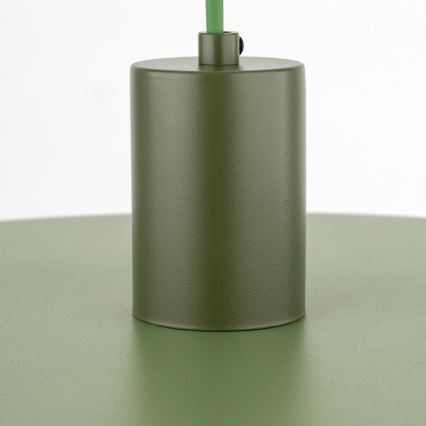 Ljuskrona med textilsladd SILA 1xE27/15W/230V diameter 40 cm grön