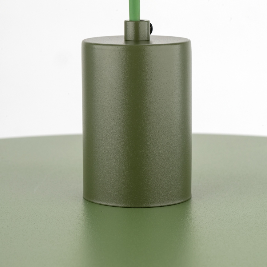 Ljuskrona med textilsladd SILA 1xE27/15W/230V diameter 40 cm grön