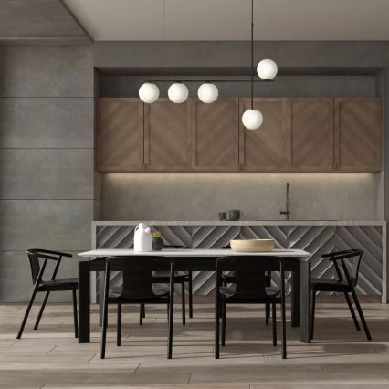 Ljuskrona med textilsladd SILIA 5xG9/12W/230V svart