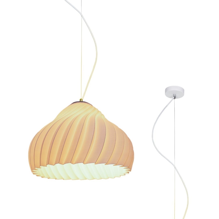 Ljuskrona med textilsladd SILVO 1xE27/60W/230V diameter 38 cm vit