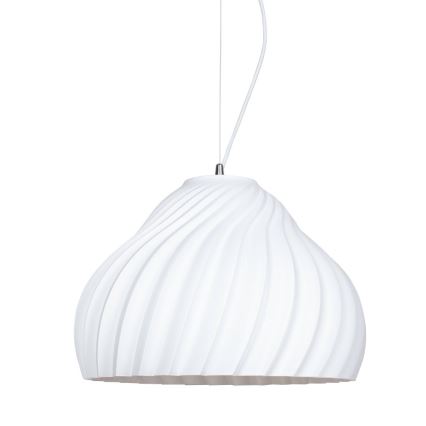 Ljuskrona med textilsladd SILVO 1xE27/60W/230V diameter 38 cm vit