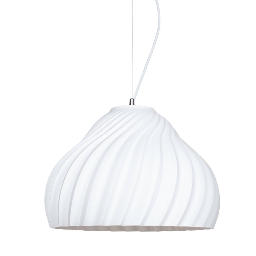 Ljuskrona med textilsladd SILVO 1xE27/60W/230V diameter 38 cm vit