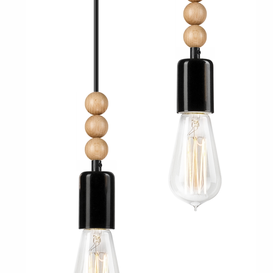 Ljuskrona med textilsladd SIMON 5xE27/60W/230V - FSC certifierade