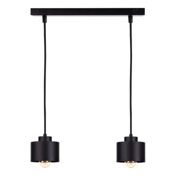 Ljuskrona med textilsladd SIMPLY BLACK 2xE27/60W/230V