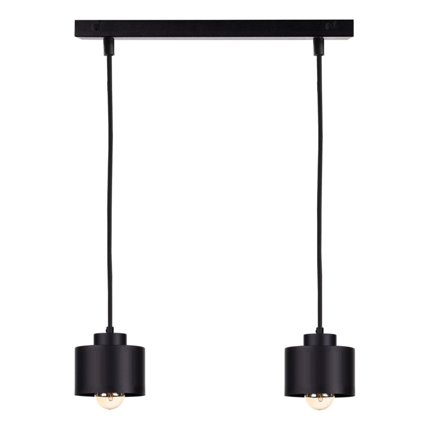 Ljuskrona med textilsladd SIMPLY BLACK 2xE27/60W/230V