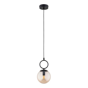 Ljuskrona med textilsladd SITRO 1xE14/10W/230V svart/rökig beige