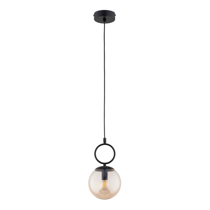 Ljuskrona med textilsladd SITRO 1xE14/10W/230V svart/rökig beige