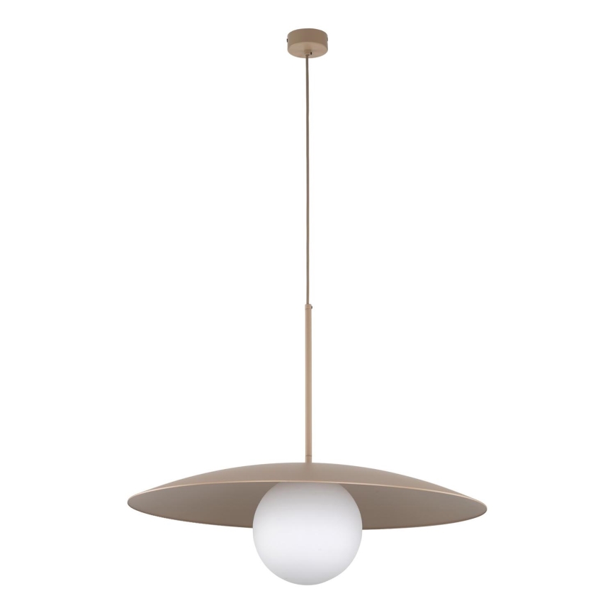 Ljuskrona med textilsladd SLATE 1xE27/15W/230V diameter 65 cm beige