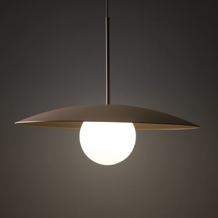 Ljuskrona med textilsladd SLATE 1xE27/15W/230V diameter 65 cm beige