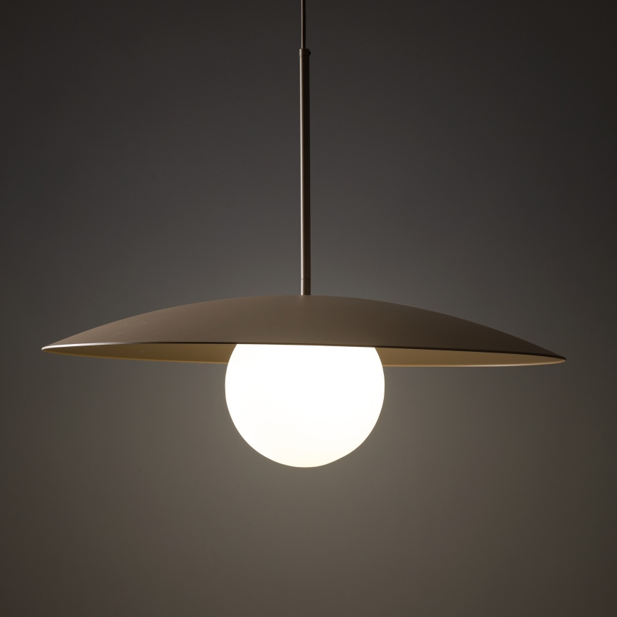 Ljuskrona med textilsladd SLATE 1xE27/15W/230V diameter 65 cm beige