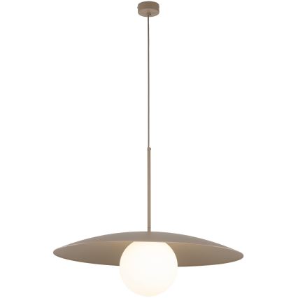 Ljuskrona med textilsladd SLATE 1xE27/15W/230V diameter 65 cm beige