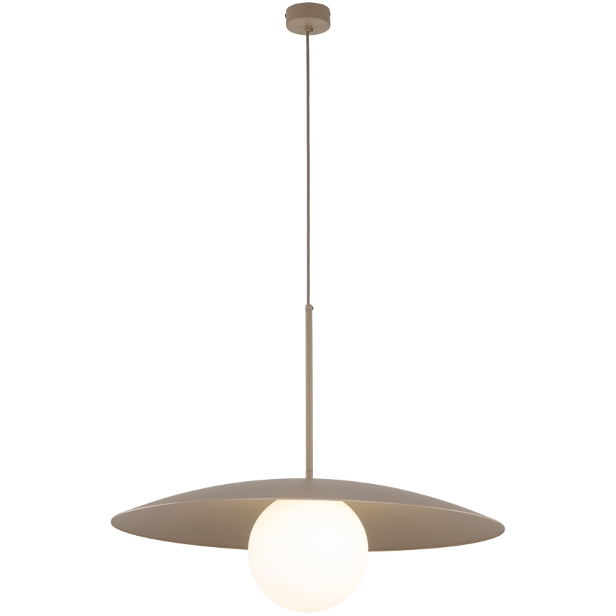 Ljuskrona med textilsladd SLATE 1xE27/15W/230V diameter 65 cm beige