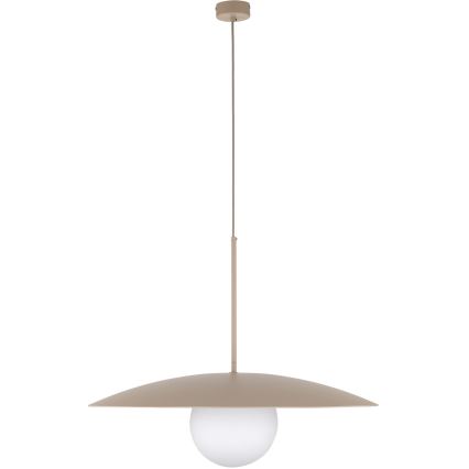 Ljuskrona med textilsladd SLATE 1xE27/15W/230V diameter 65 cm beige