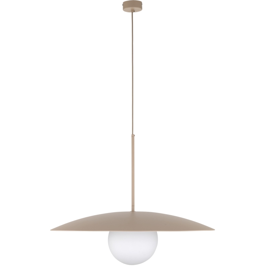 Ljuskrona med textilsladd SLATE 1xE27/15W/230V diameter 65 cm beige