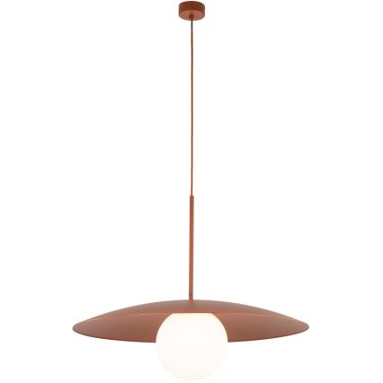 Ljuskrona med textilsladd SLATE 1xE27/15W/230V diameter 65 cm tegelsten
