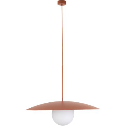 Ljuskrona med textilsladd SLATE 1xE27/15W/230V diameter 65 cm tegelsten