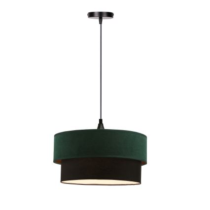 Ljuskrona med textilsladd SOLANTO 1xE27/60W/230V grön/svart