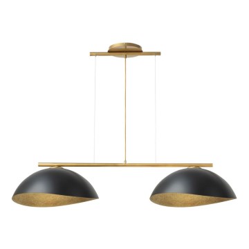 Ljuskrona med textilsladd SOLAR 2xE27/60W/230V guld