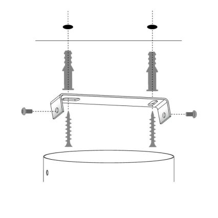Ljuskrona med textilsladd SOLARIS 1xE27/60W/230V diameter 48 cm silver/svart